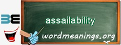 WordMeaning blackboard for assailability